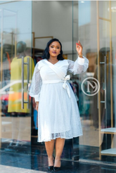 Classic white midi skater dress